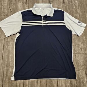 Adidas Trump National Golf Club Shirt XL Blue White Stripe ClimaCool Performance